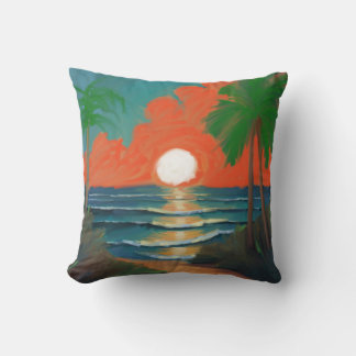 Golden Hour Serenity Throw Pillow