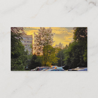 Golden Hour Skyline Business Card – Customizable