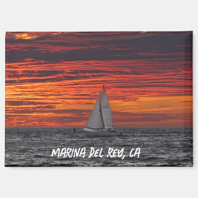 Golden Hour Sunset - Marina Del Rey, CA Magnet (Front)