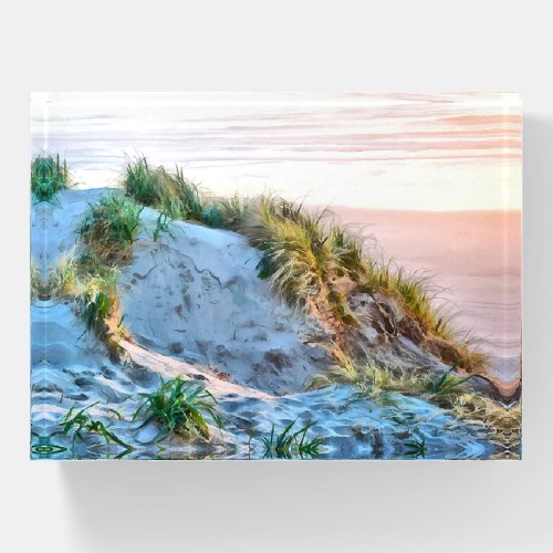 Golden Hour Sunset on Florence Dunes in Oregon Paperweight