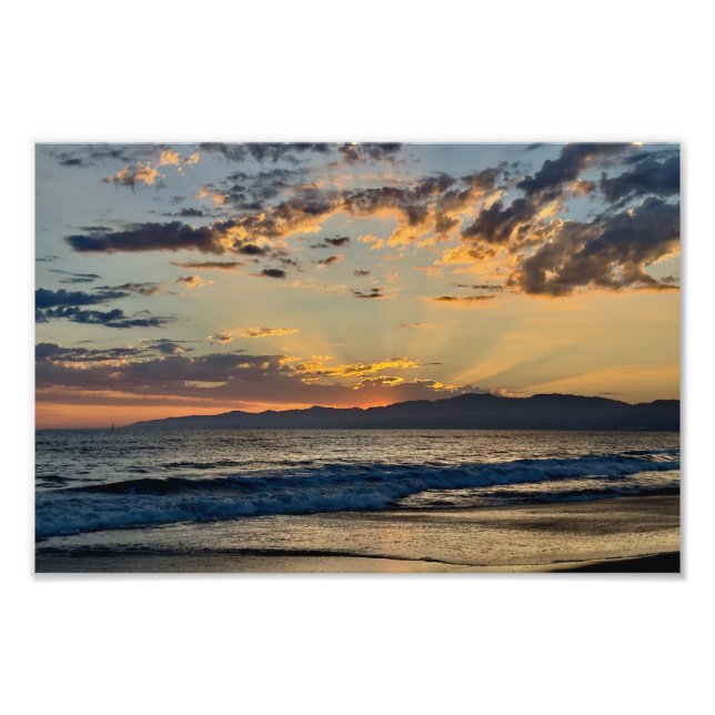 Golden Hour Sunset - Venice Beach, CA Photo Print (Front)