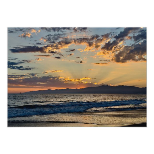 Golden Hour Sunset - Venice Beach, CA Photo Print (Front)