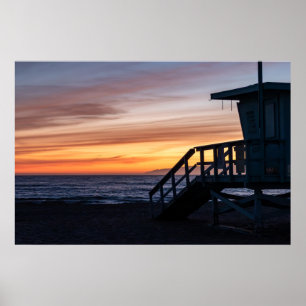 Golden Hour Sunset - Venice Beach, CA Poster