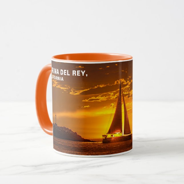 Golden Hour Sunset with Sa- MARINA DEL REY, CA Mug (Front Left)