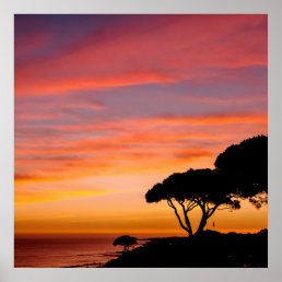 Golden Hour View of an Algarve, Portu Beach Sunset Poster