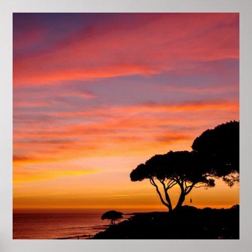 Golden Hour View of an Algarve Portu Beach Sunset Poster