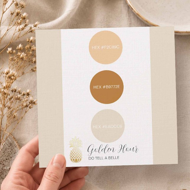 Golden Hour Wedding Color Palette Invitation (golden fall wedding colors)