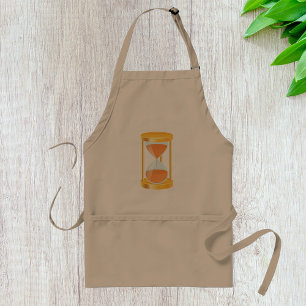Golden Hourglass Timer with Sand Flow Adult Apron