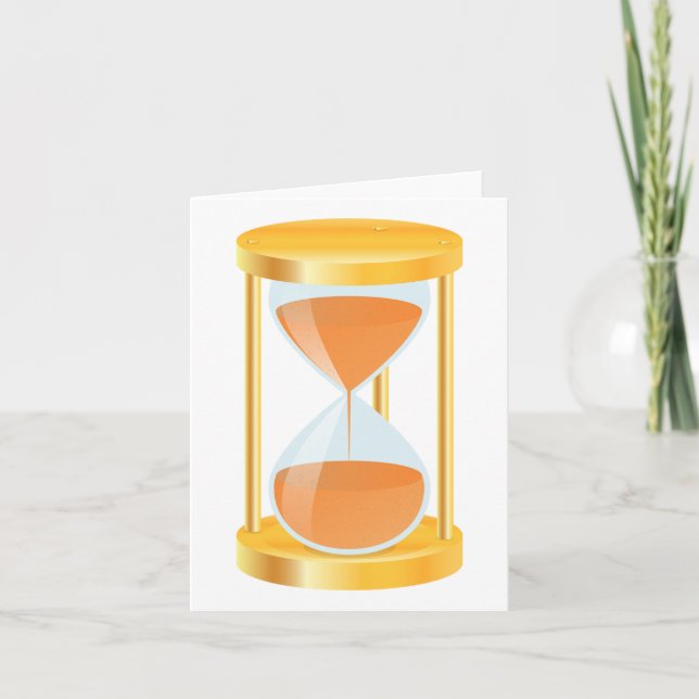 Golden Hourglass Timer with Sand Flow Card (Front)