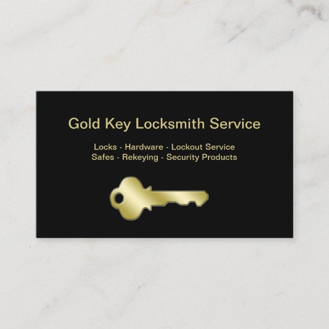 Golden House Key Locksmith Business Card (Front)