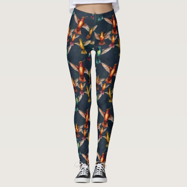 Golden Hummingbird Leggings (Front)