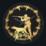Golden hunter large clock<br><div class="desc">Golden hunter</div>