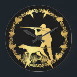 Golden hunter large clock<br><div class="desc">Golden hunter</div>