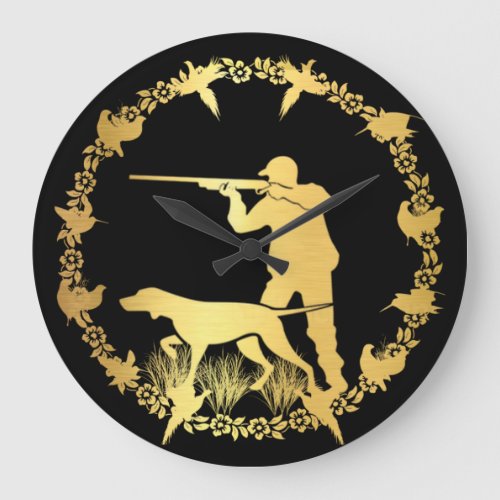 Golden hunter large clock