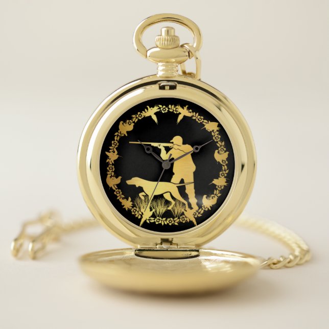 Golden hunter pocket watch (Inside)