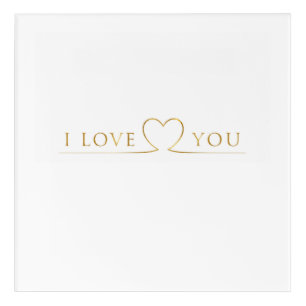 Golden I Love You Typography Acrylic Print
