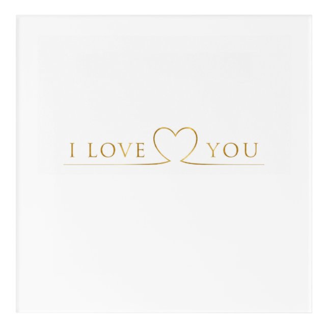 Golden I Love You Typography Acrylic Print (Front)