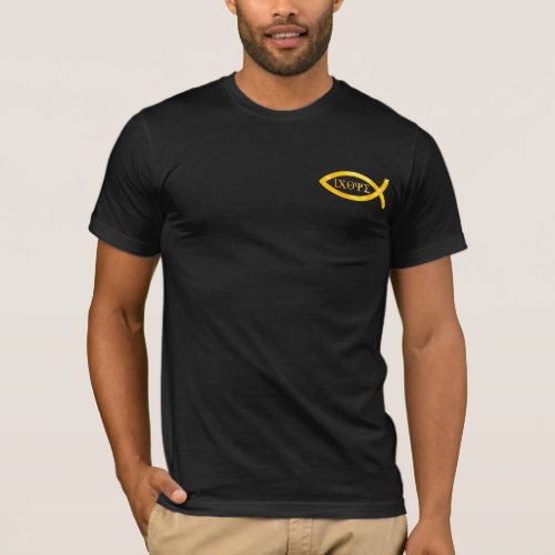 Golden Ichthys  Christian Fish Symbol T_Shirt