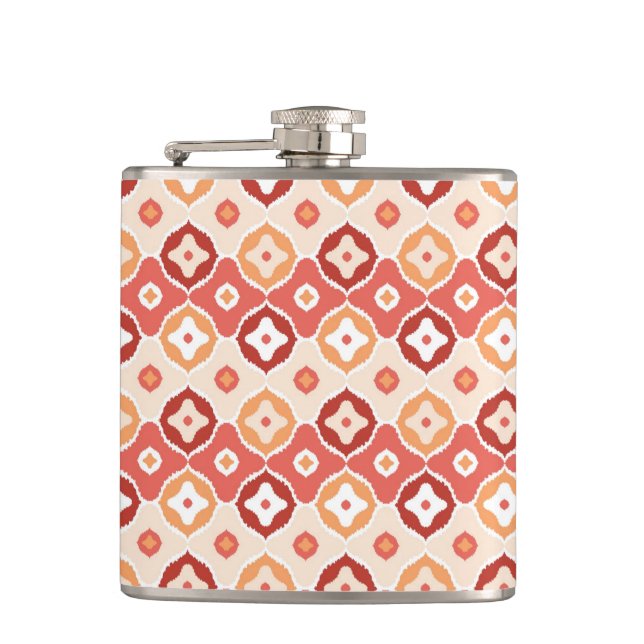 Golden ikat geometric pattern flask (Front)