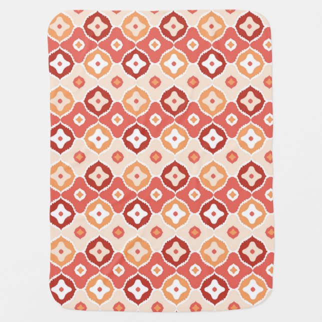 Golden ikat geometric pattern stroller blanket (Front)