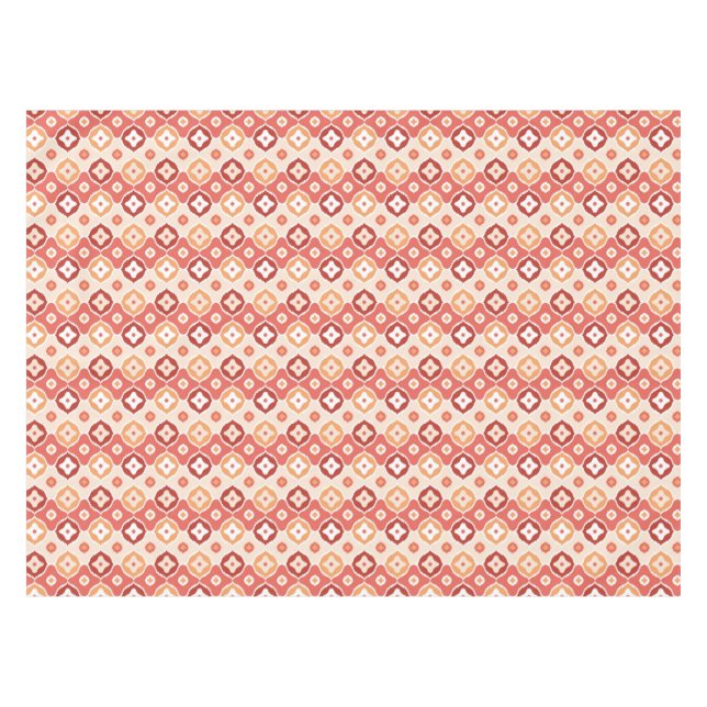 Golden ikat geometric pattern tablecloth (Front (Horizontal))