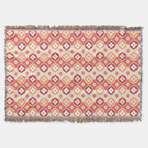 Golden ikat geometric pattern throw blanket
