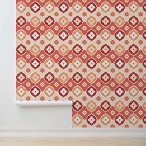 Golden ikat geometric pattern wallpaper 
