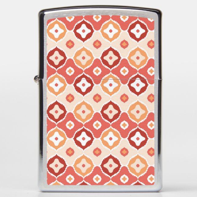 Golden ikat geometric pattern zippo lighter (Front)