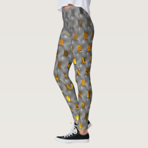 Golden image up gray plates, rectangular shapes leggings