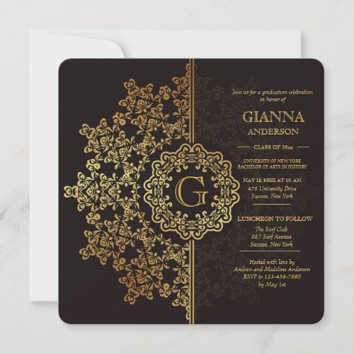 Golden Impression Graduation Invitation