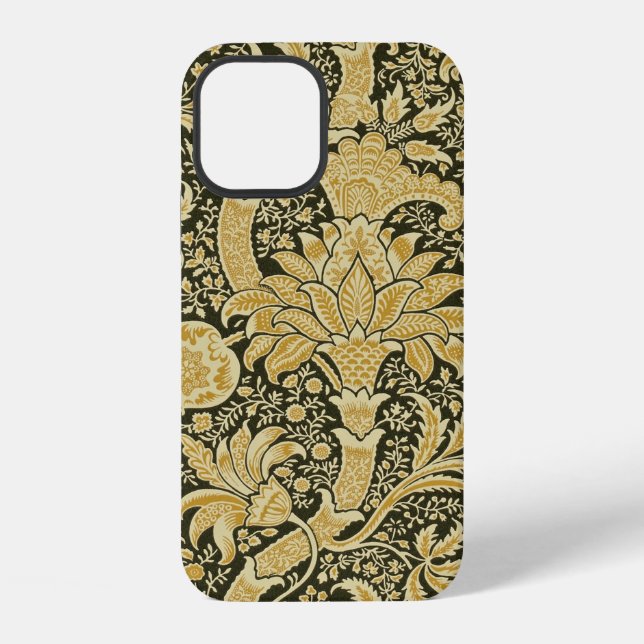 Golden Indian Pattern, William Morris Iphone Case (Back)