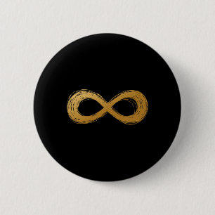 Golden Infinity Neurodiversity Symbol - Autism Awa Button