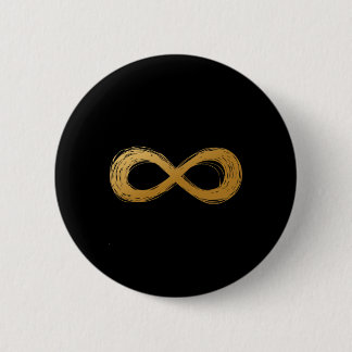 Golden Infinity Neurodiversity Symbol - Autism Awa Button