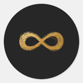 Golden Infinity Neurodiversity Symbol - Autism Awa Classic Round Sticker