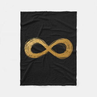 Golden Infinity Neurodiversity Symbol - Autism Awa Fleece Blanket