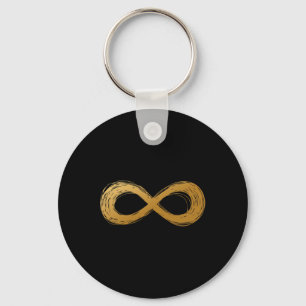 Golden Infinity Neurodiversity Symbol - Autism Awa Keychain