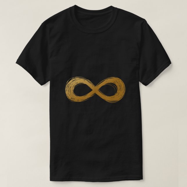 Golden Infinity Neurodiversity Symbol  Autism awar T-Shirt (Design Front)