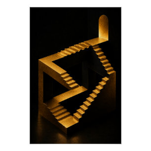 Golden Infinity Staircase Poster