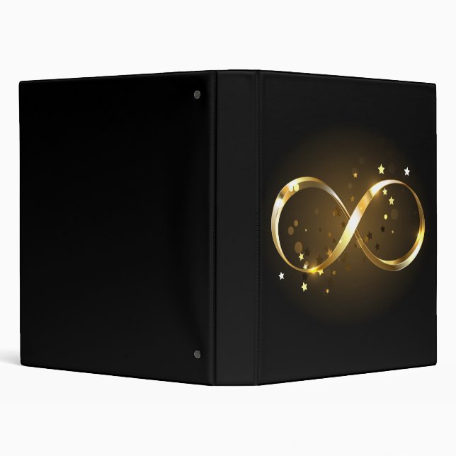 Golden Infinity Symbol 3 Ring Binder (Background)