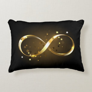 Golden Infinity Symbol Accent Pillow