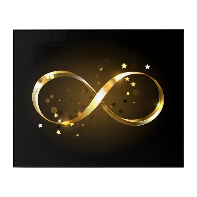 Golden Infinity Symbol Acrylic Print (Front)