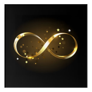 Golden Infinity Symbol Acrylic Print