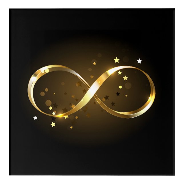 Golden Infinity Symbol Acrylic Print (Front)