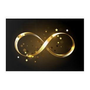 Golden Infinity Symbol Acrylic Print