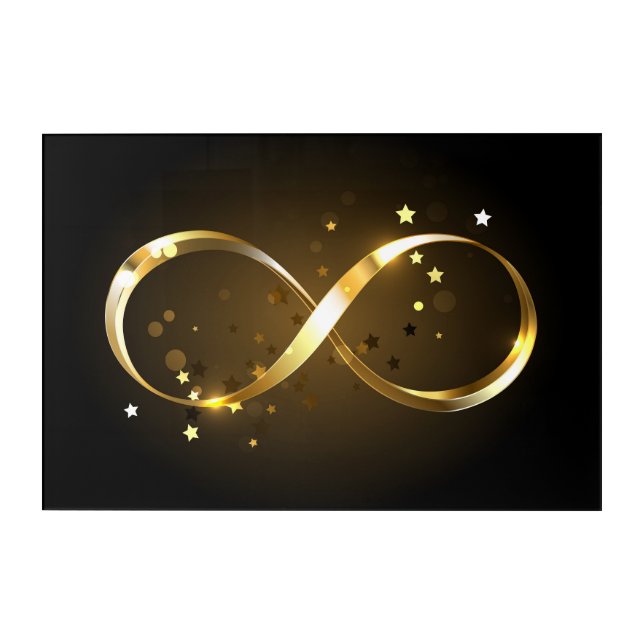 Golden Infinity Symbol Acrylic Print (Front)