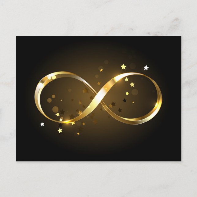 Golden Infinity Symbol Announcement Postcard (Front)