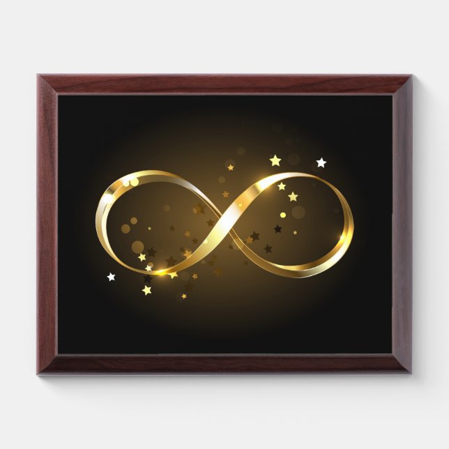 Golden Infinity Symbol Award Plaque (Horizontal)