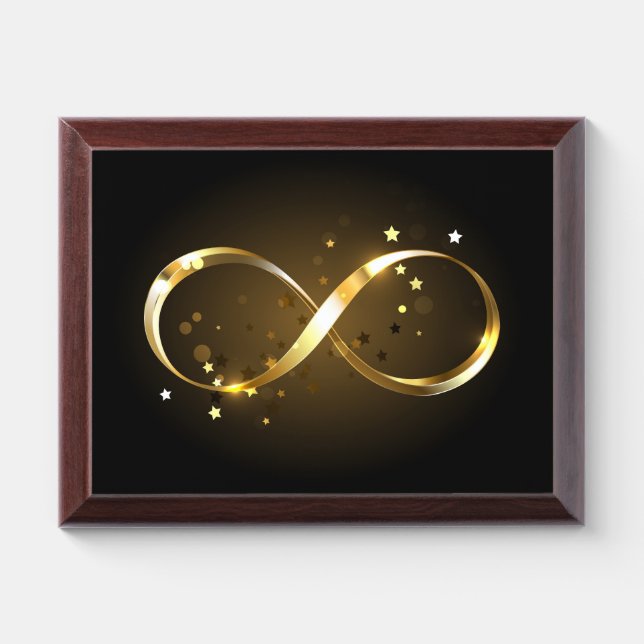 Golden Infinity Symbol Award Plaque (Horizontal)
