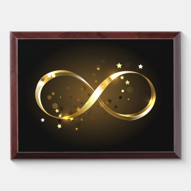 Golden Infinity Symbol Award Plaque (Horizontal)