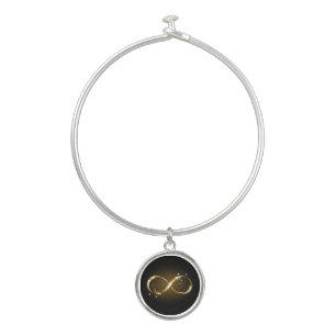 Golden Infinity Symbol Bangle Bracelet